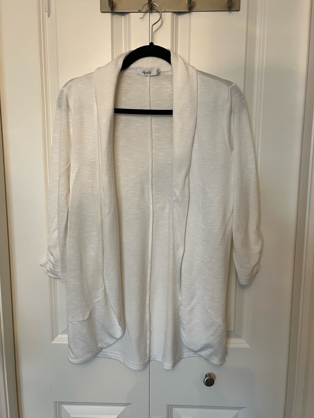 Ricki's Off-White Open-Front Draped Cardigan